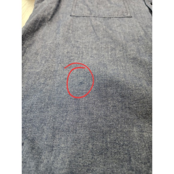 Mountain Hardwear Men's L/G Chambray Work Shirt Long Sleeve‎ Button Up Blue - Picture 2 of 9